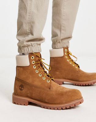 Timberland premium 6 inch boots in brown nubuck