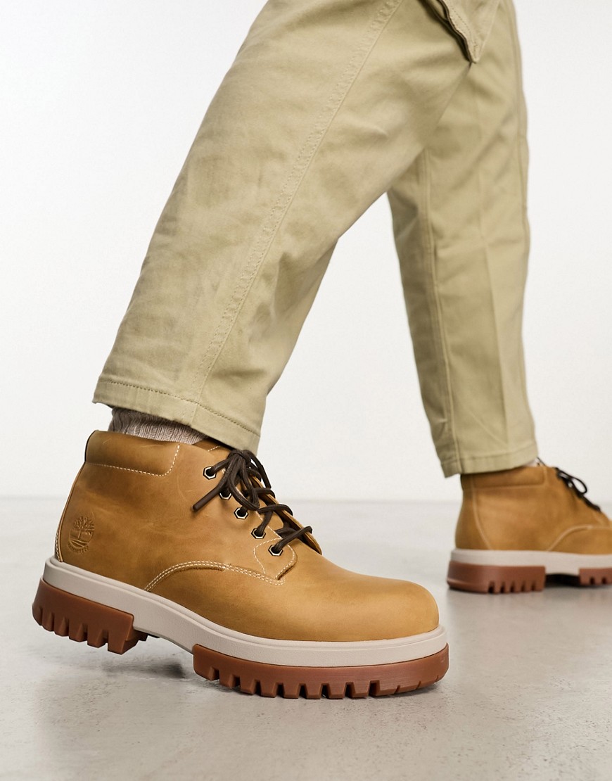 Timberland premium chukka boots in wheat full grain leather-Neutral
