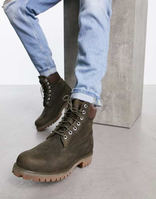Timberland – Premium – Kakifärgade boots, 6 tum
