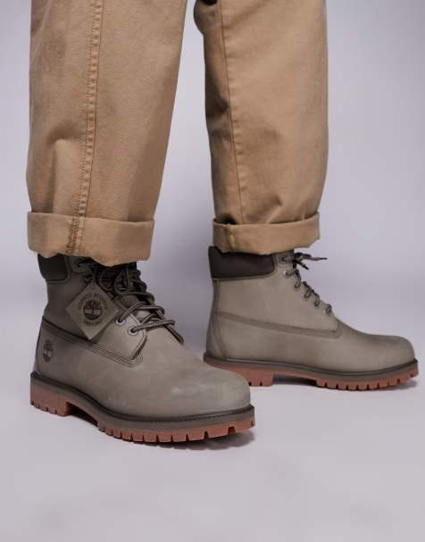 Timberland – Premium – Olivfärgade boots i nubuckläder, 6 tum - view 1