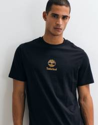 Timberland Print stack logo short sleeve tee in black