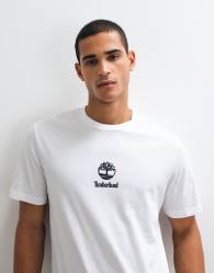 Timberland Print stack logo short sleeve tee in white