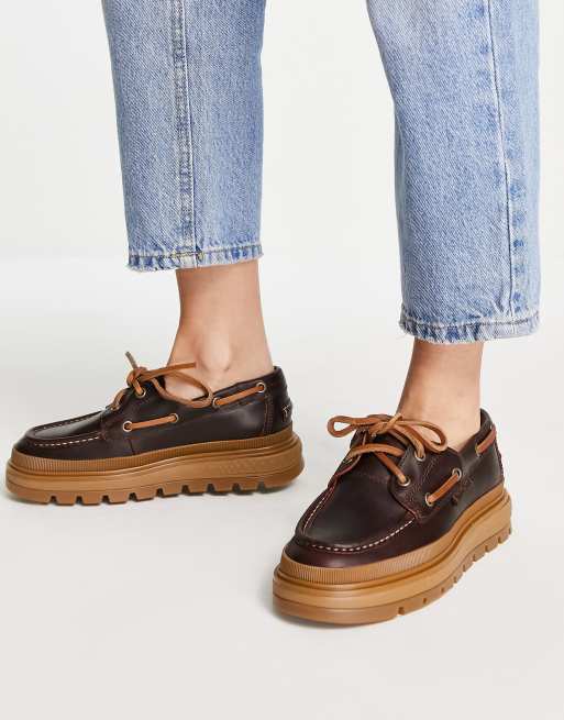 Timberland Ray City boat shoe in brown leather | ASOS