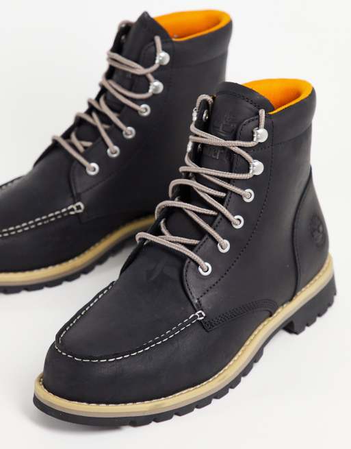 Timberland Redwood Falls Moc Toe boots in black full grain