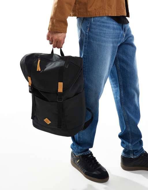 Timberland – Retro-Rucksack in Schwarz mit Riemen und Logo, 3 von 4