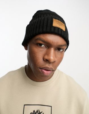 Timberland Ribbed beanie in black