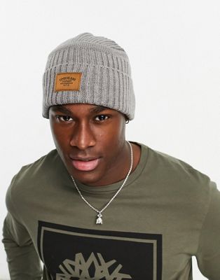 Timberland Ribbed beanie in light grey
