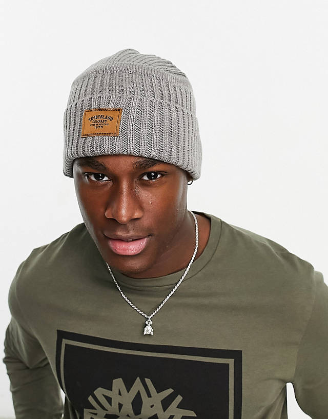 Timberland - ribbed beanie in light grey