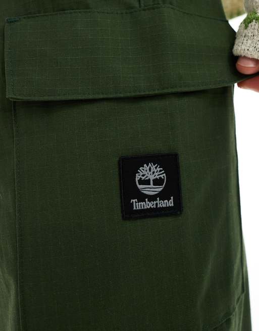 Timberland ripstop logo cargo regular trousers in green, 3 of 5