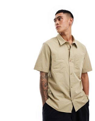 Timberland ripstop short sleeve shirt in beige