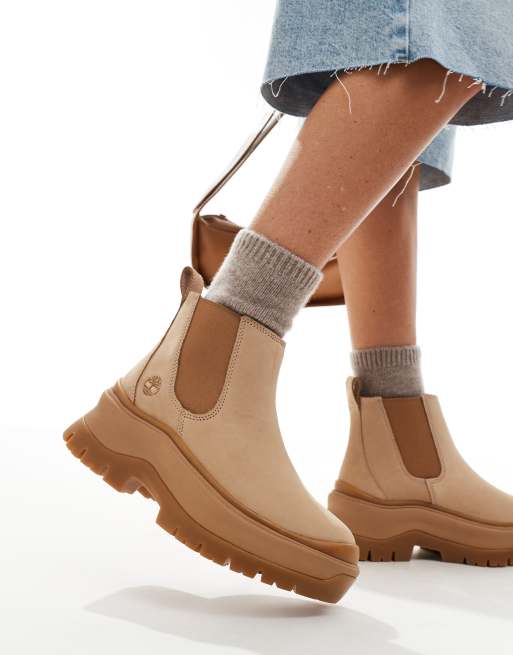 Timberland – Roxie Lane – Chelsea-Stiefel aus beigem Nubuk mit dicker Sohle, 2 von 4