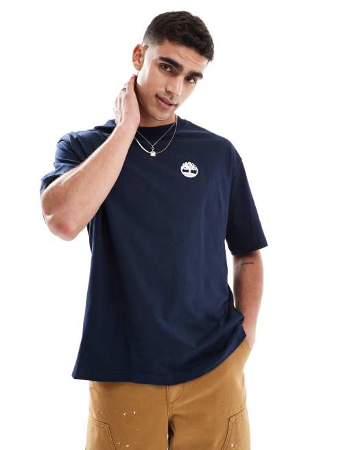 Timberland rugged backprint t-shirt in dark blue exclusive to ASOS, 3 of 4