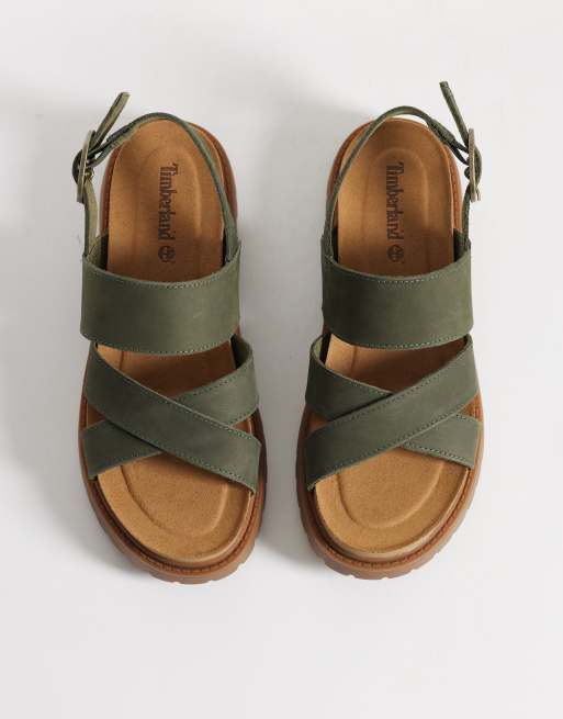Timberland - Sandaal met achterband in donkergroen nubuck, 2 van 4
