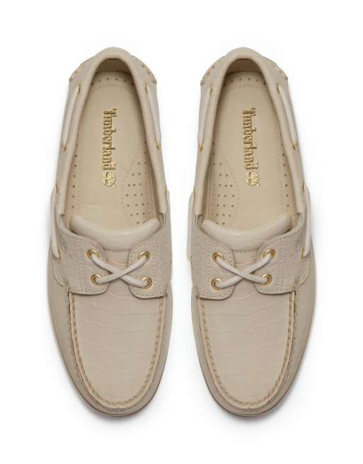 Timberland - Scarpe da barca classiche con 2 occhielli bianco sporco, 2 di 4