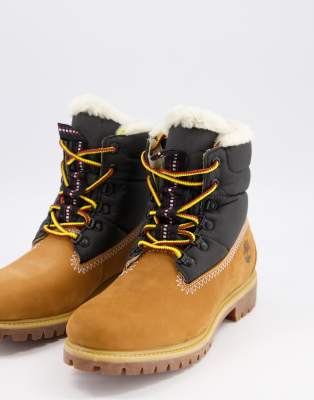 Timberland bianche cheap con pelliccia