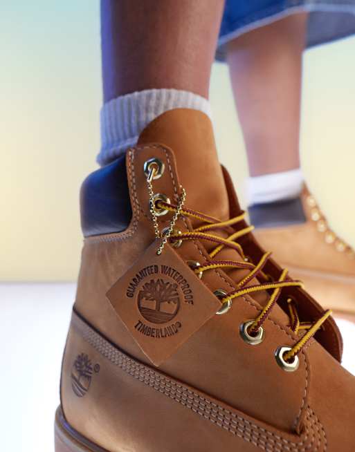 Timberland - Scarponcini premium in nabuk color cuoio grano da 6 pollici, 3 di 4