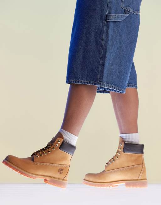 Timberland - Scarponcini premium in nabuk color cuoio grano da 6 pollici, 4 di 4