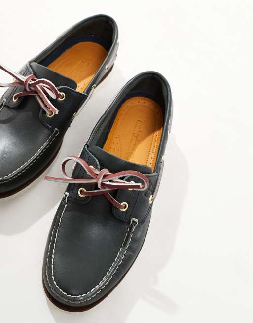 Timberland – Segelschuhe aus Rauleder in Marineblau mit 2 Schnürösen, 2 von 4