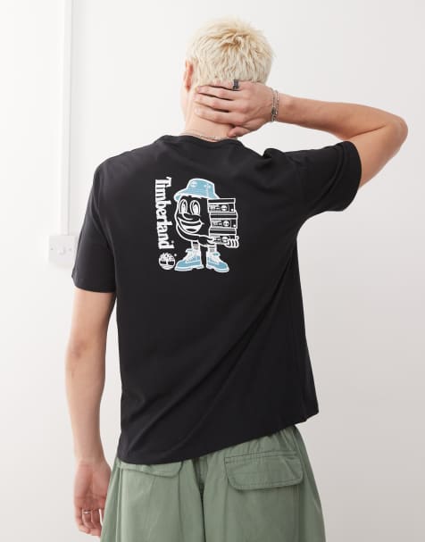 Timberland shoebox back print logo t-shirt in black - view 1