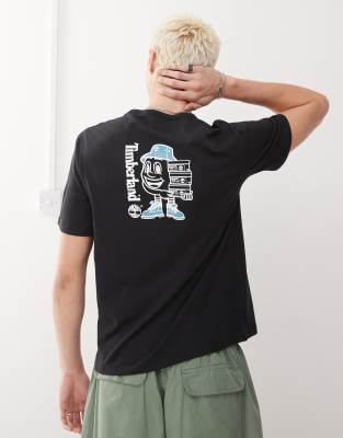Timberland shoebox backprint logo t-shirt in black-White