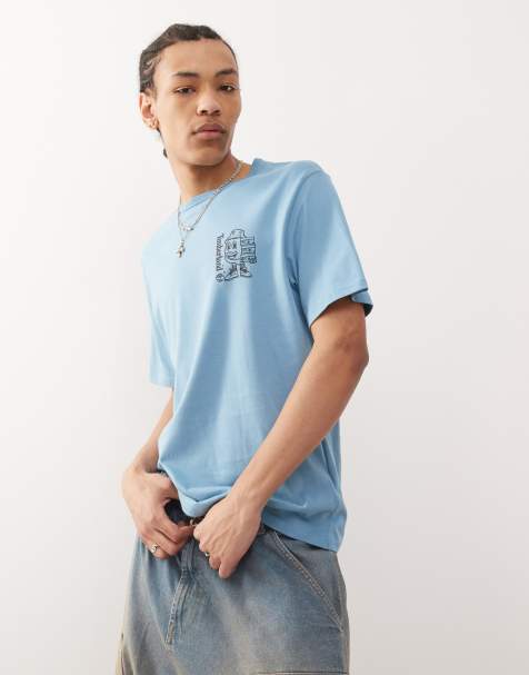 Timberland shoebox backprint logo t-shirt in blue - view 1