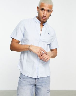 Timberland short sleeve solid shirt in blue