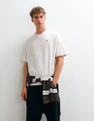 Timberland Short sleeves tee relaxed in light oatmeal heather