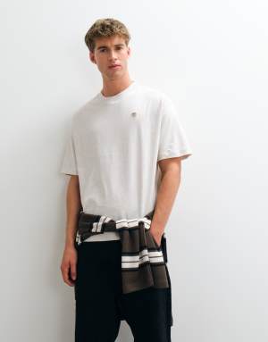 Timberland Short sleeves tee relaxed in light oatmeal heather