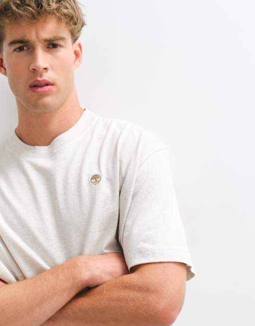 Timberland Short sleeves tee (relaxed) in light oatmeal heather, 3 of 5