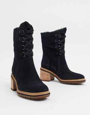 womens heeled hiker boots