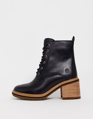 timberland block heel boots