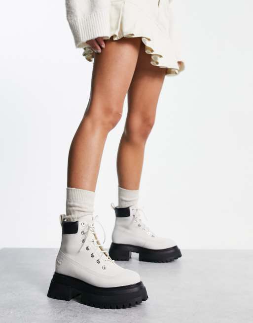 Ligadura diluido En realidad Timberland Sky 6in lace up boots in white | ASOS