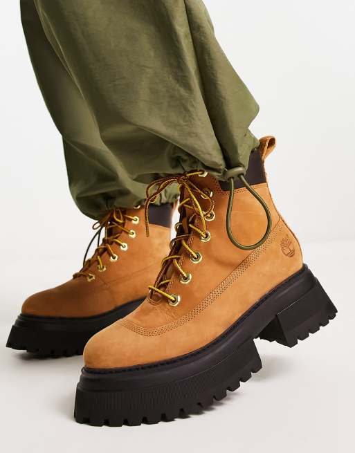 Timberland – Sky – Jasnobrązowe 6-calowe botki ze skóry nubuk