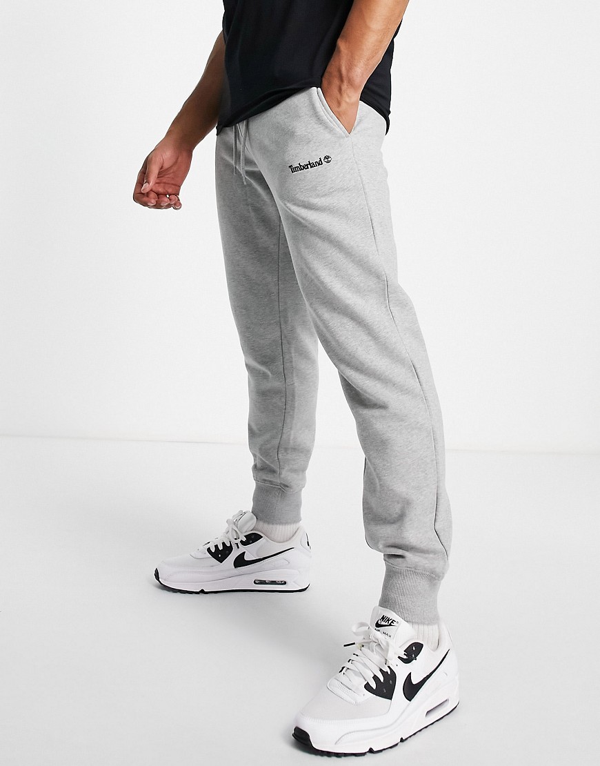 timberland small logo joggers in light grey