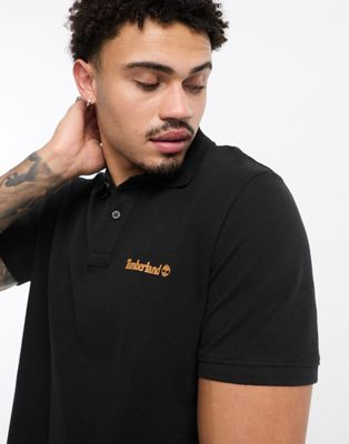 Timberland small logo polo in black