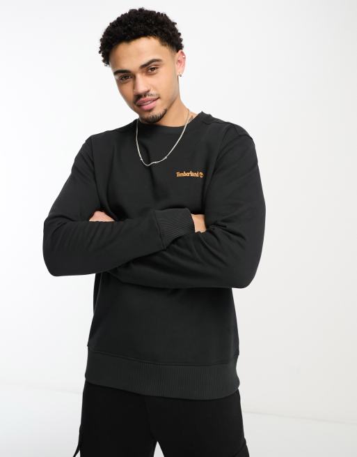 Timberland small logo sweatshirt in black ASOS