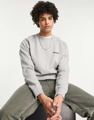 Timberland Small Logo sweatshirt in grey | ASOS