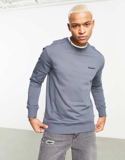 Timberland small logo sweatshirt in grey | ASOS