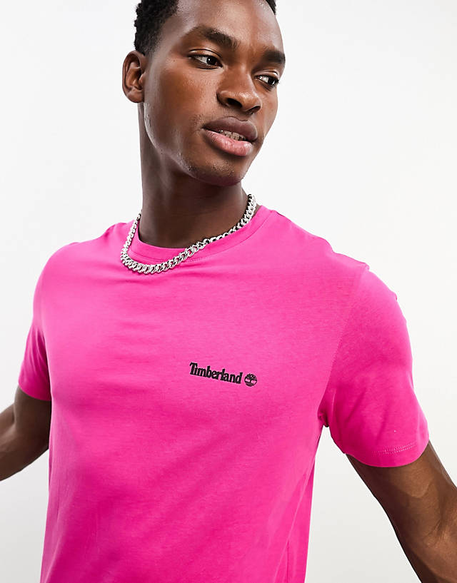 Timberland - small logo t-shirt in dark pink