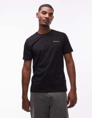 Timberland Timberland small script chest logo t-shirt in black