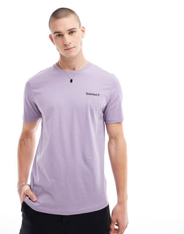 Timberland - small script logo t-shirt in purple