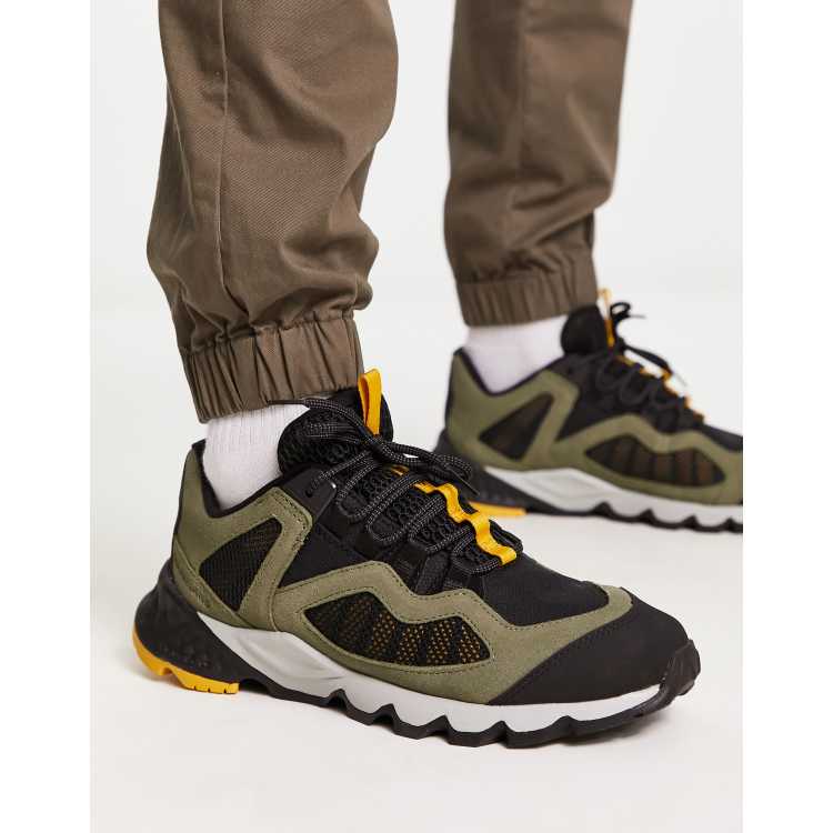 Timberland solar wave low trail trainers in dark green suede