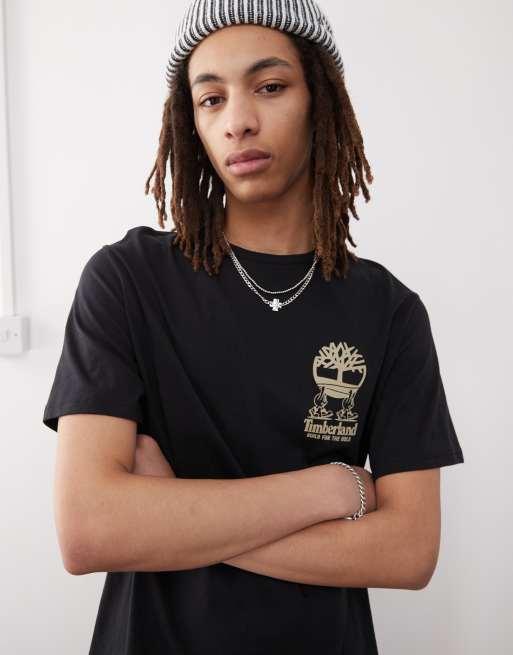 Timberland - Sort T-shirt med markant logoprint på brystet