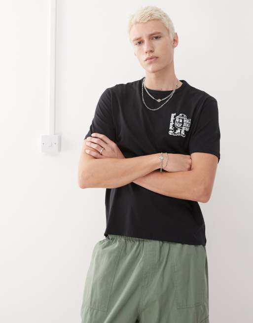 Timberland - Sort T-shirt med skoæske- og logoprint på ryggen, 4 af 4