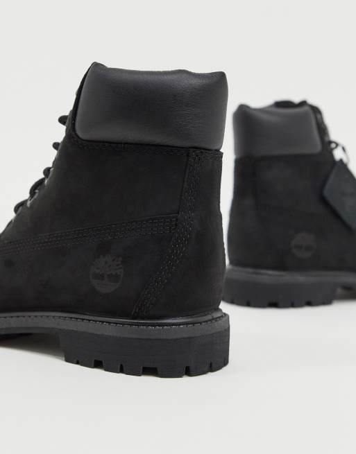 Timberland - Sorte 6 tommer flade premium støvler med snørebånd, 3 af 4