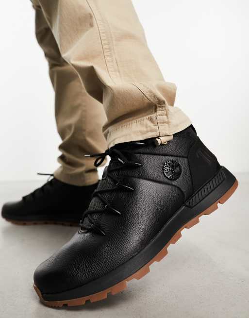 Timberland sprint trekker mid boots in black full grain leather ASOS