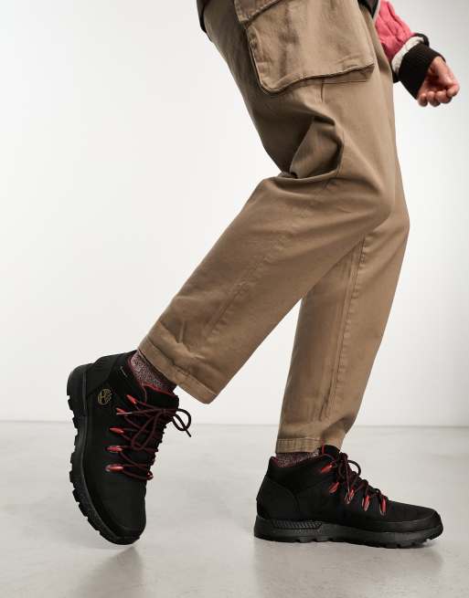 Timberland – Sprint Trekker – Stiefel aus schwarzem Netzstoff mit mittelhohem Schaft
