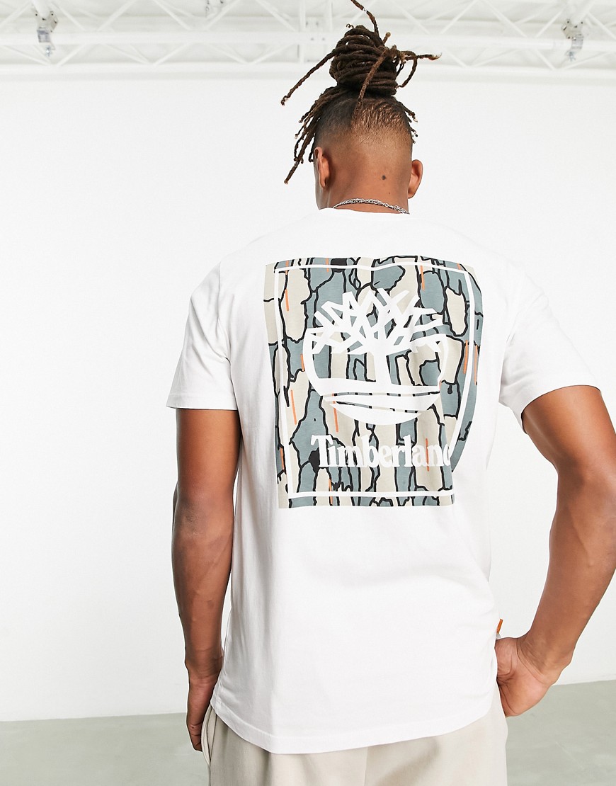 Timberland Stack Logo back print t-shirt in white