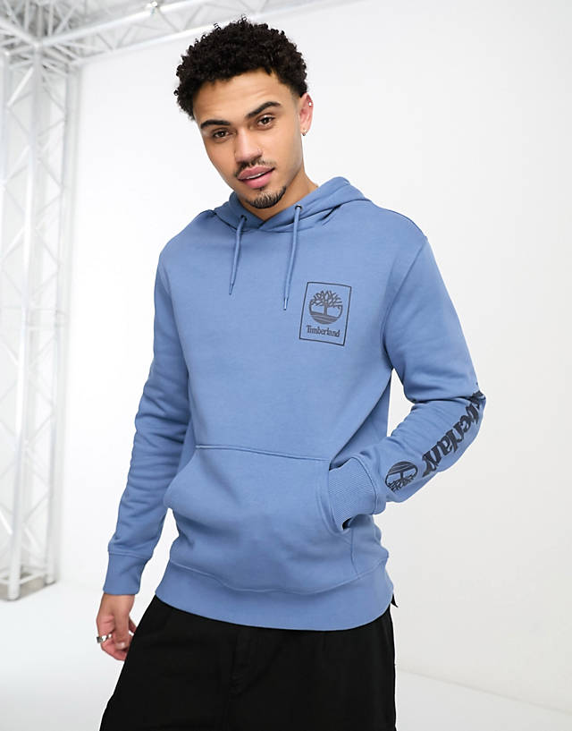 Timberland - stack logo hoodie in light blue
