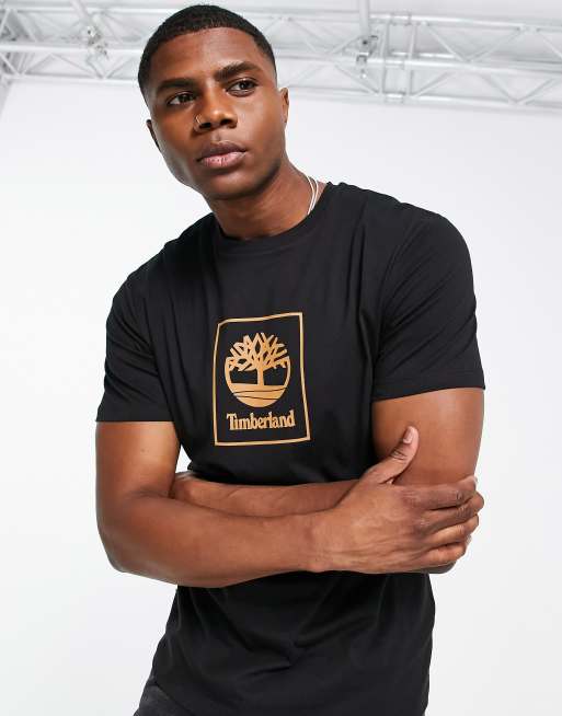 Logo t-shirt Timberland in ASOS Stack | print black